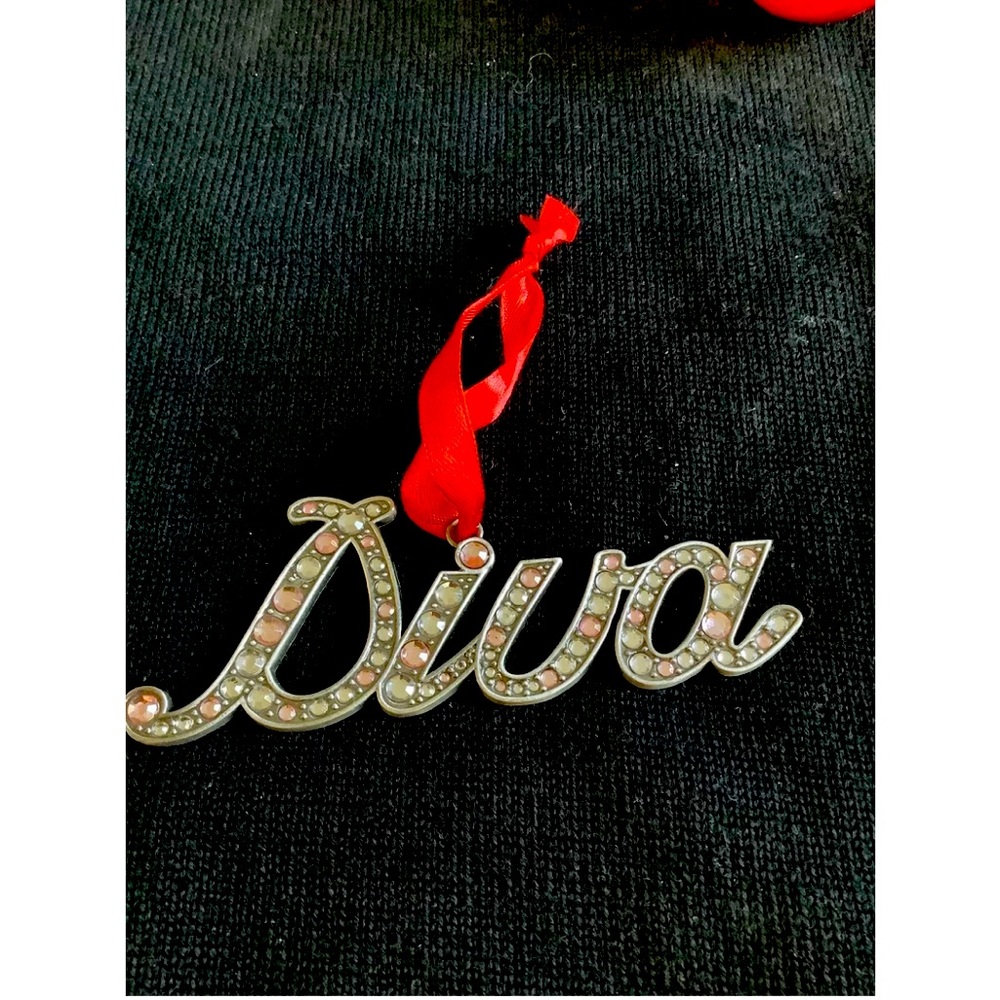 Jeweled Christmas Ornament Diva Sparkle Metal